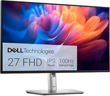 Dell P2725H 27" Full HD (1920x1080) Écran PC, 100Hz, IPS, 5ms, 99% sRGB, USB-C, DisplayPort, HDMI, VGA, 4X USB, Garantie 3 Ans, Noir