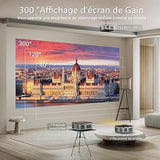 Horlat Videoprojecteur【Android TV & Netflix】 4K Supporté Rétroprojecteur, 23000Lm Projecteur, WiFi 6 Bluetooth FHD 1080P 300'' Display Home Cinéma avec Youtube/Prime Video+7000 APPS