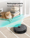 eufy Clean X8 Pro Station de Vidage Auto pour Aspirateur Robot, Puissance Twin-Turbine™ 2 × 4 000 Pa, Brosse à Rouleau Démêlante Active et Navigation Laser iPath™ pour Poils d'animaux sur Les Tapis