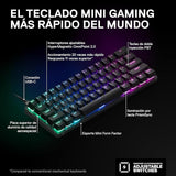 SteelSeries Clavier HyperMagnetic gaming Apex Pro Mini - Actionnement ajustable - Facteur de forme compact de 60 % - RVB - Capuchons de touches PBT - USB-C - Français AZERTY